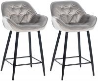 2er Set Barhocker Gibson Samt grau 2er Set Barhocker Gibson Samt grau