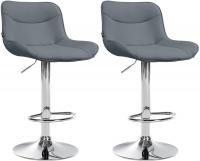 2er Set Barhocker Vonore Kunstleder chrom grau 2er Set Barhocker Vonore Kunstleder chrom grau