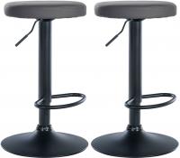 2er Set Barhocker Ponte Kunstleder schwarz grau 2er Set Barhocker Ponte Kunstleder schwarz grau