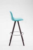 Barhocker Franklin Vollgepolstert Kunstleder Rund Cappuccino (eiche) blau 