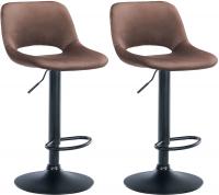 2er Set Barhocker Camden Samt schwarz braun 2er Set Barhocker Camden Samt schwarz braun