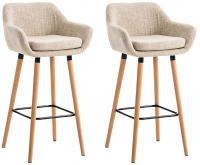 2er Set Barhocker Grant Stoff creme 2er Set Barhocker Grant Stoff creme