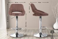 Barhocker Milet Stoff chrom braun Barhocker Milet Stoff chrom braun