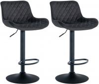 2er Set Barhocker Minosa Samt schwarz 2er Set Barhocker Minosa Samt schwarz