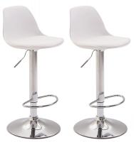 2er Set Barhocker Kiel Kunststoff chrom weiß 2er Set Barhocker Kiel Kunststoff chrom weiß