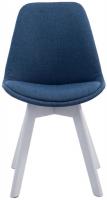 4er Set Besucherstühle Borneo V2 Weiß Stoff  blau 