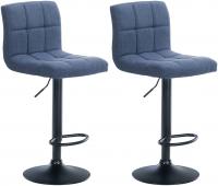 2er Set Barhocker Calma Stoff schwarz blau