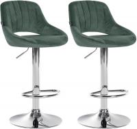 2er Set Barhocker Milet Samt C grün 2er Set Barhocker Milet Samt C grün