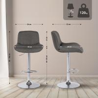 2er Set Barhocker Solon Chrom Stoff dunkelgrau 2er Set Barhocker Solon Chrom Stoff dunkelgrau