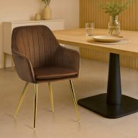 Esszimmerstuhl Cheryl Samt gold braun Esszimmerstuhl Cheryl Samt gold braun