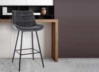 Barhocker Weston Samt dunkelgrau Barhocker Weston Samt dunkelgrau