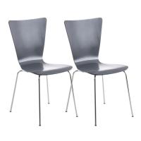 2er Set Besucherstuhl Aaron grau