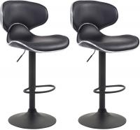 2er Set Barhocker Las Vegas V2 Kunstleder schwarz schwarz 