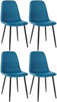 4er Set Esszimmerstühle Napier Stoff blau 4er Set Esszimmerstühle Napier Stoff blau