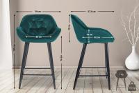 2er Set Barhocker Gibson 76 Samt dunkelgrün 
