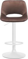 2er Set Barhocker Camden Samt weiß braun 