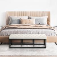 Sitzbank Polson Samt Schwarz 120 cm creme Sitzbank Polson Samt Schwarz 120 cm creme