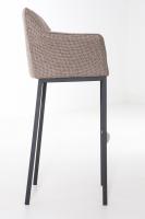 Barhocker Damaso B Stoff mit 4-Fuß Gestell terrabraun 
