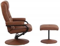 Sessel Ennis mit Fußhocker hellbraun 