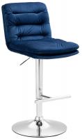 Barhocker Damar Samt chrom blau 