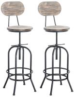 2er Set Barhocker Pino, Holz antik silber 2er Set Barhocker Pino, Holz antik silber