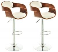 2er Set Barhocker Kingston Kunstleder walnuss/weiß 