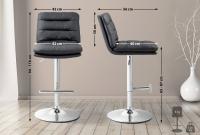 2er Set Barhocker Damar Kunstleder chrom schwarz 2er Set Barhocker Damar Kunstleder chrom schwarz