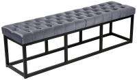 Sitzbank Polson Samt Schwarz 150 cm grau Sitzbank Polson Samt Schwarz 150 cm grau