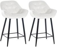 2er Set Barhocker Gibson 76 Samt cremeweiß 2er Set Barhocker Gibson 76 Samt cremeweiß