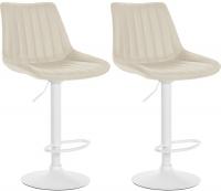 2er Set Barhocker Toni Kunstleder weiß creme 2er Set Barhocker Toni Kunstleder weiß creme