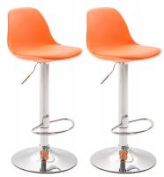 2er Set Barhocker Kiel Kunststoff chrom orange 2er Set Barhocker Kiel Kunststoff chrom orange