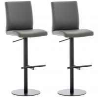2er Set Barhocker Cadiz Kunstleder schwarz grau 2er Set Barhocker Cadiz Kunstleder schwarz grau