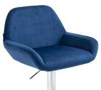 Barhocker Braga Samt chrom blau 