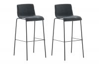 2er Set Barhocker Hoover Stoff 4-Fuß Gestell schwarz dunkelgrau 2er Set Barhocker Hoover Stoff 4-Fuß Gestell schwarz dunkelgrau