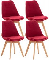 4er Set Stuhl Linares Samt rot 4er Set Stuhl Linares Samt rot
