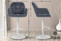 Barhocker Natoma Samt weiß dunkelgrau Barhocker Natoma Samt weiß dunkelgrau