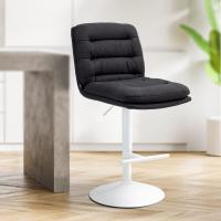 Barhocker Damar Stoff weiß schwarz Barhocker Damar Stoff weiß schwarz