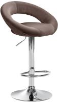 Barhocker Olinda Samt chrom braun 