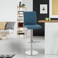 2er Set Barhocker Cadiz Stoff edelstahl blau 2er Set Barhocker Cadiz Stoff edelstahl blau