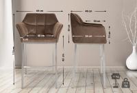 2er Set Barhocker Damaso E Samt mit 4-Fuß Gestell braun 