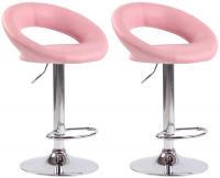 2er Set Barhocker Olinda Kunstleder chrom pink 2er Set Barhocker Olinda Kunstleder chrom pink