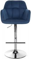 Barhocker Natoma Samt chrom blau Barhocker Natoma Samt chrom blau