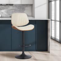 2er Set Barhocker Clawson Kunstleder schwarz walnuss/creme 2er Set Barhocker Clawson Kunstleder schwarz walnuss/creme