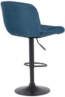 2er Set Barhocker Solon Schwarz Stoff  blau 