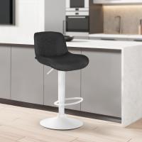 Barhocker Solon Weiß Stoff schwarz Barhocker Solon Weiß Stoff schwarz
