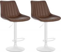 2er Set Barhocker Toni Kunstleder weiß braun 2er Set Barhocker Toni Kunstleder weiß braun
