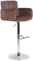 Barhocker Los Angeles Samt chrom braun Barhocker Los Angeles Samt chrom braun