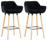 2er Set Barhocker Grant Samt schwarz 2er Set Barhocker Grant Samt schwarz