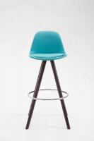 Barhocker Franklin Vollgepolstert Kunstleder Rund Cappuccino (eiche) blau 