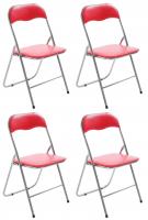 4er Set Klappstuhl Felix rot/silber 4er Set Klappstuhl Felix rot/silber